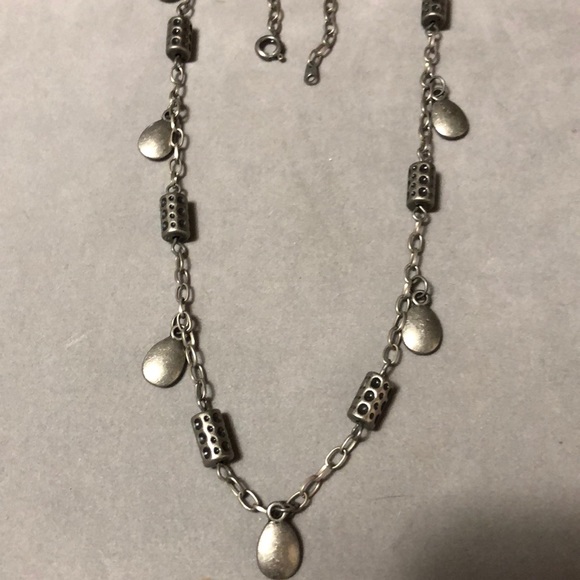 Oxidized silver necklace& earrings - Picture 4 of 5